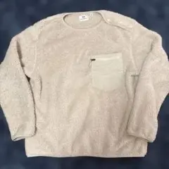 ベージュ フリース トレーナー ジッパーポケット付き　ボア　キッズ　Sサイズ