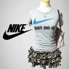 NIKE ナイキ Tシャツ ピチT 半袖 グレー ロゴ Y2K 平成ギャル