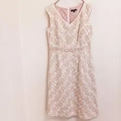 TOCCA トッカ 総レース 花柄 ワンピース ピンクベージュ Mサイズ