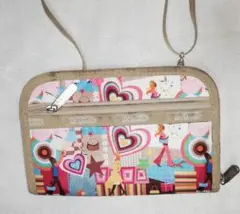 レスポートサック　カラフルハートデザイン スマホショルダーバッグ