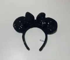ミニーマウス 黒 スパンコールカチューシャ