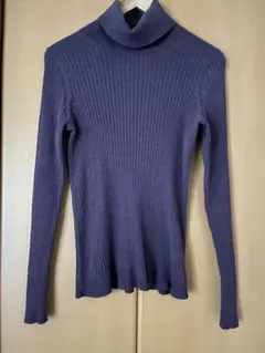 Gap リブ編みコットンセーター　パープル／Mサイズ