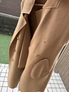 レディース ロングコート キャメル ダブルボタンのサムネイル