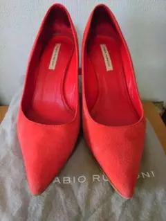 FABIO RUSCONI 赤 スエード ハイヒール 36