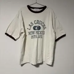MONO-MART ヴィンテージライクロゴ ビッグシルエットリンガー半袖Tシャツのサムネイル