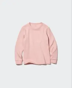 2枚セット　極暖ヒートテックコットンワッフルクルーネック　100 120