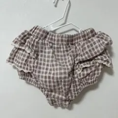 韓国子ども服 Bebeholic フリル付きチェック柄ブルマ