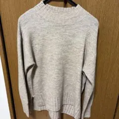 Samansa Mos2 ベージュ ハイネックニット
