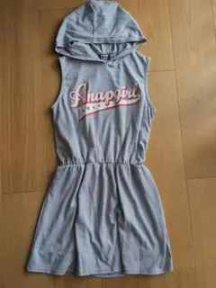 ANAP GIRL フード付きノースリーブワンピース S グレー