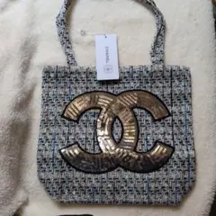 CHANEL ツイードトートバッグ スパンコール