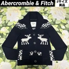 【値下げOK】Abercrombie&Fitch 鹿柄ニットカーディガン S