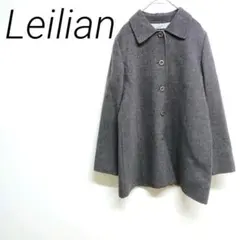 Leilian グレー ウール100% ミドルコート サイズ７　☆2910のサムネイル