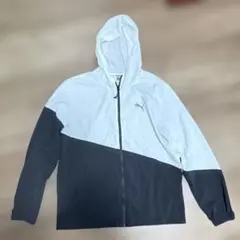 푸마 화이트 블랙 후드 윈드브레이커 XL