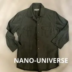 NANO-UNIVERSE カーキ ボタン付き七分袖シャツ Mサイズ