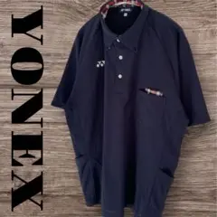 m*o様 YONEX　ポロシャツ　トップス　半袖　メンズ　XL　LL　紺　チェッ