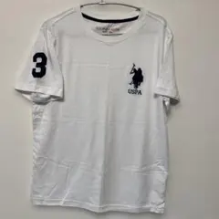 2回着用　U.S.POLO ASSN ポロマーク　半袖Tシャツ　Ｌホワイト