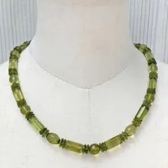 グリーン琥珀 ネックレス アンバー 約46.5cm 軽いつけ心地