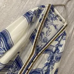 超希少/極美品】シビラ 高級水彩画アート風景画シャツワンピース M