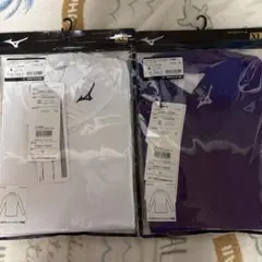 Mizuno 長袖シャツ ホワイト パープル Lサイズ