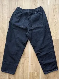 GUメンズデニムキャロットパンツ黒ダークグレーデニムパンツMサイズイージーパンツ