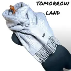 165㎝トゥモローランド ストール 編み込み マフラー 軽くて暖かい グレー