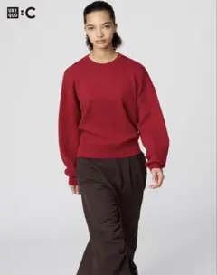 UNIQLO スムースコットンクルーネックセーター　15RED サイズL