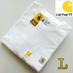 ① Carhartt ホワイト L Tシャツ カーハート 新品 半袖 厚手K87