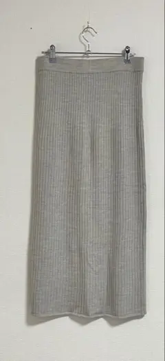 UNIQLO グレージュ　リブ編み タイトスカート L