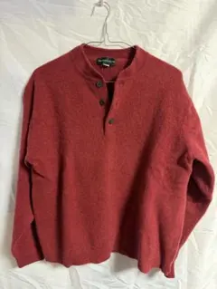 THE SCOTCH HOUSE 赤 ボタン付きハイネックセーター L