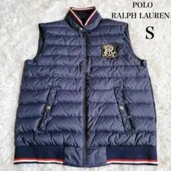 美品 ポロラルフローレン ダウンベスト S エンブレム　ネイビー　ユニセックス