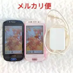 docomo 富士通　スマートフォン　F-12D ブラック　ピンク　充電器セット