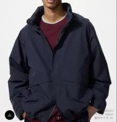 ユニクロ　ウインドプルーフスタンドブルゾン　XL ネイビー（紺）