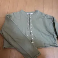 MOUSSY ライトグリーン クロップドスウェット