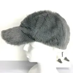 キャップ ボア トレンド もこもこ 可愛い レディース グレー 帽子 N1