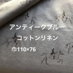 クラシカルな乗馬プリントリネン生地