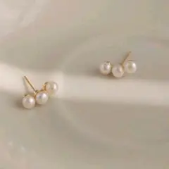 く*犬様 ピアス 18K パール 高品質 フォーマル ピアス
