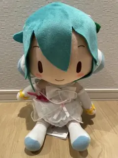 初音ミク　ふわぷち　Lぬいぐるみ　ホワイトドレス
