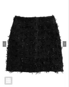 GRL グレイル インパン裏地付フリンジツイードミニスカート[ai138]