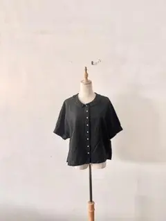 MAGALI マガリ リネンコットン ギンガムチェック 丸襟ブラウス - メルカリ