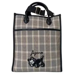 フィガロ 2wayショルダーバッグ　Disney チェック柄　美品　ピノキオ