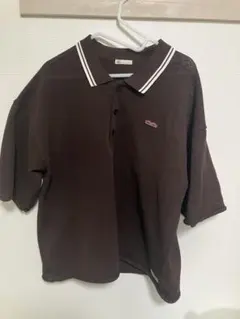JAVA ブラウン ポロシャツ ホワイトストライプ