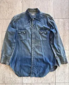50's LEVI'S SHORT HORN デニムウェスタンシャツ