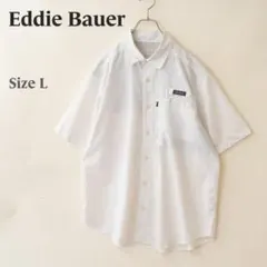 Eddie Bauer 半袖 アウトドア フィッシングシャツ ホワイト 白 Lのサムネイル