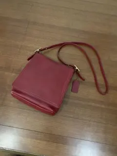 COACH 00‘ USA オールドコーチ レザー クロスボディバッグ レッドのサムネイル