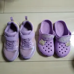 キッズシューズ　瞬足　SANRIOサンダル　セット