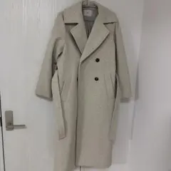 N. ロングコート ダブルボタン ベルト付き