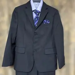 黒いストライプフォーマルスーツ 150cm