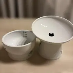 【極美品】猫壱 脚付フードボウル ウォーターボウル 2点セット 猫 犬のサムネイル