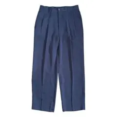 Vintage 90s【再生繊維】2タック ワイド ブラック スラックス パンツ