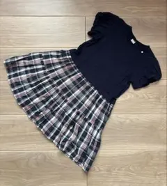 petit main プティマイン ネイビーチェック柄ワンピース　130cm
